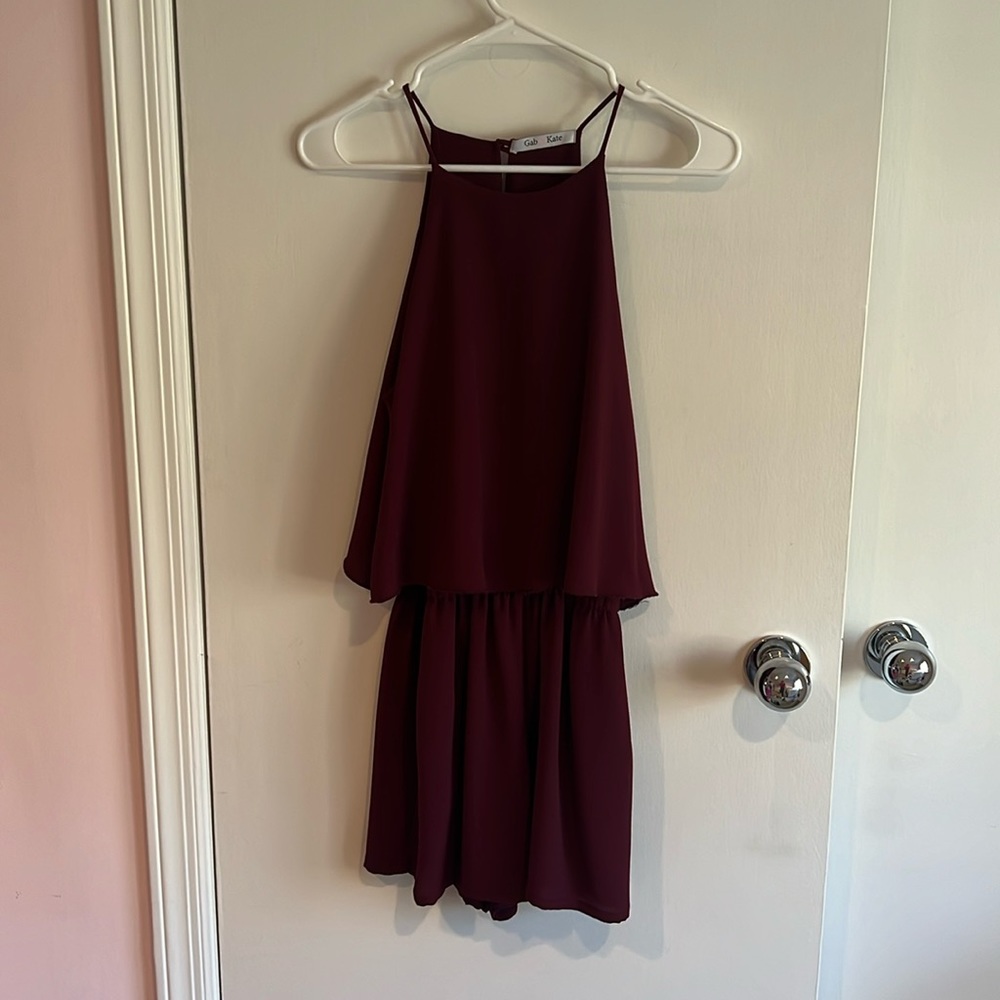 Plum Gab Kate Sheer Romper